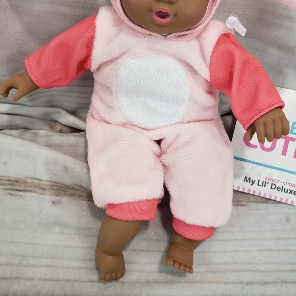 Jakks Pacific Pink Easter Bunny Baby Doll Dark Skin With Tag 9 Inch 2019 - Picture 3 of 8